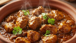 Bombay Curry Hähnchen in typisch indischer Schüssel